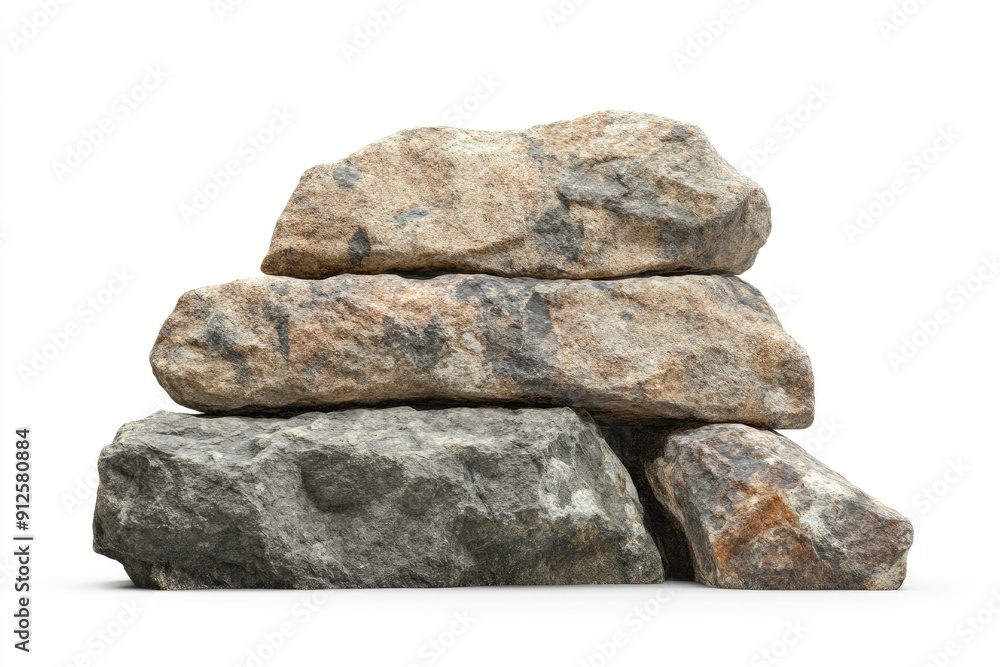 Stone display product isolate on white background, Rock shelf and free space mock up well editing display products advertising, Stone clipping paths , ai Stone display product isolate on white background, Rock shelf and free space mock up well editing display products advertising, Stone clipping paths , ai