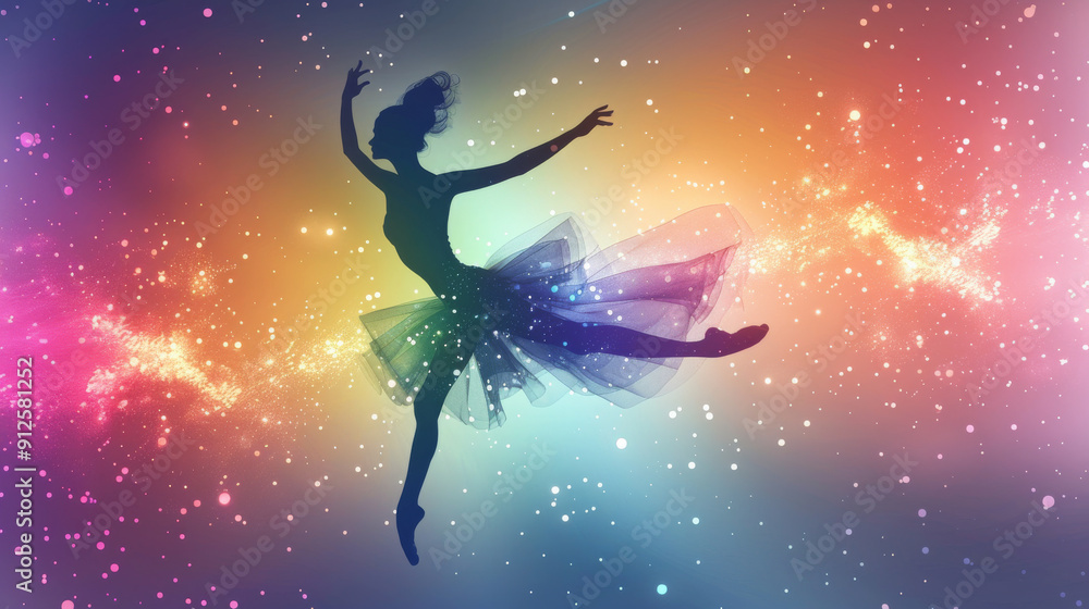 A woman in a tutu is dancing in the air A woman in a tutu is dancing in the air