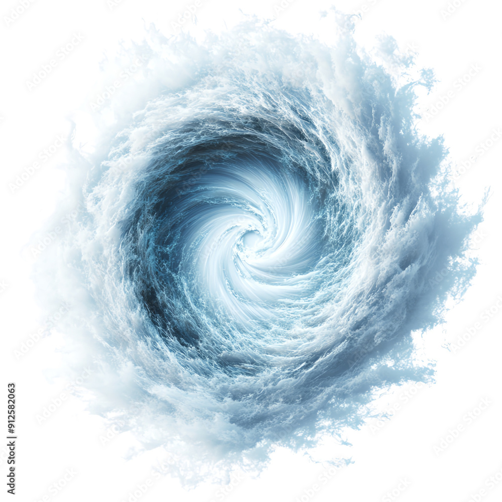 Fototapeta premium A mesmerizing swirl of blue water conveying the beauty and power of nature's elements in a dynamic and captivating display.