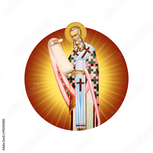 Orthodox illustration of Anastasius I Dicorus  in Byzantine style 