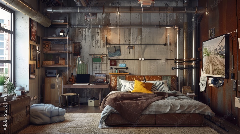 Exposed pipes can be used to create a sense of depth and dimension in a room.