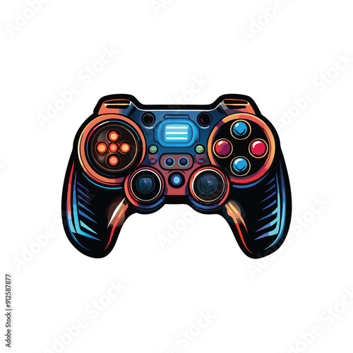 Flat vector logo of a game controller