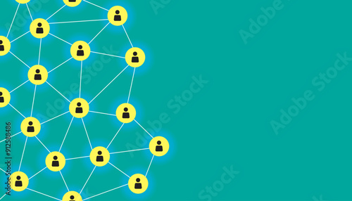 Global business network background, innovative technology and social network concept. Business strategy analysis and data exchange, customer connection, HR human recruitment, outsources, teamwork
