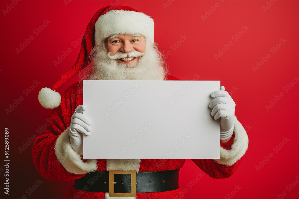 merry christmas and new year santa claus holding advertising sign christmas, holidays, year-end parties december celebration merry christmas and new year santa claus holding advertising sign christmas, holidays, year-end parties december celebration