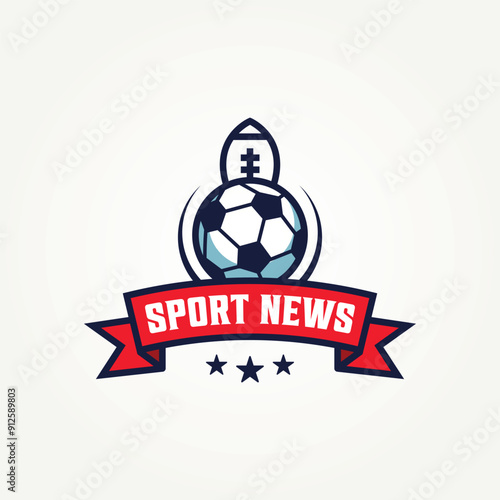 sport news icon logo vector illustration design. simple modern sports news website logo concept