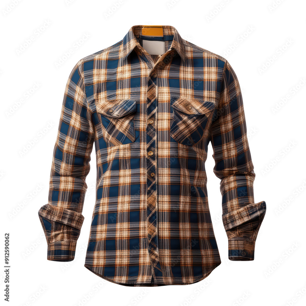 Stylish plaid shirt featuring a classic check design with pockets, perfect for casual or outdoor occasions. Stylish plaid shirt featuring a classic check design with pockets, perfect for casual or outdoor occasions.