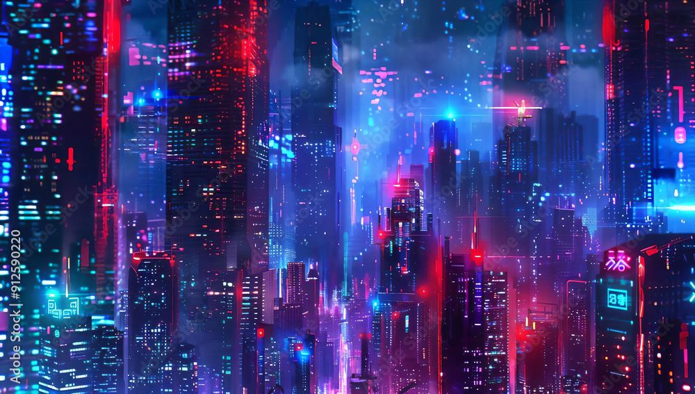 Cyberpunk Cityscape. Cyberpunk Cityscape.