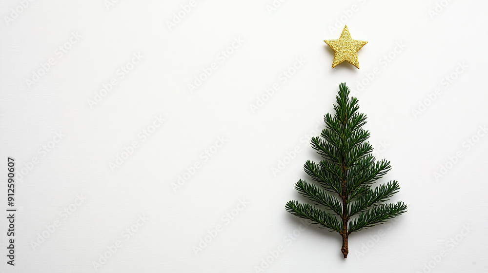 Minimalist Holiday Background Featuring a Gold Star on a Green Tree Outline with Simple Line Drawings of Bells, Stars, and Gifts in Monochrome on a Soft Beige Background Minimalist Holiday Background Featuring a Gold Star on a Green Tree Outline with Simple Line Drawings of Bells, Stars, and Gifts in Monochrome on a Soft Beige Background