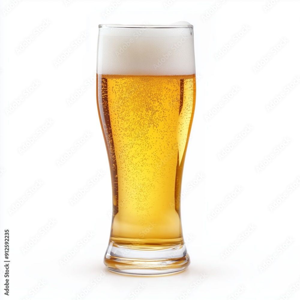 Glass of beer for advertisement isolated on a white background Glass of beer for advertisement isolated on a white background
