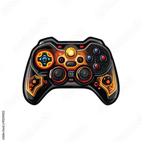 Flat vector logo of a game controller