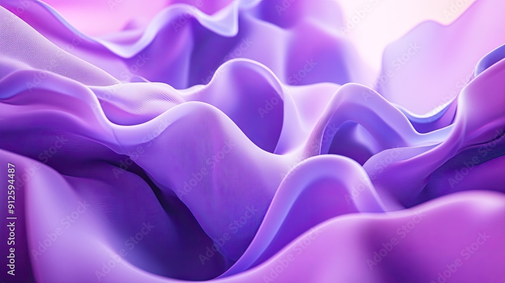 Obraz premium 3D purple background with organic, flowing shapes and a soft, diffused light.