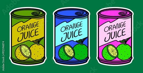 Vector Illustration of a Orange Juice Can
