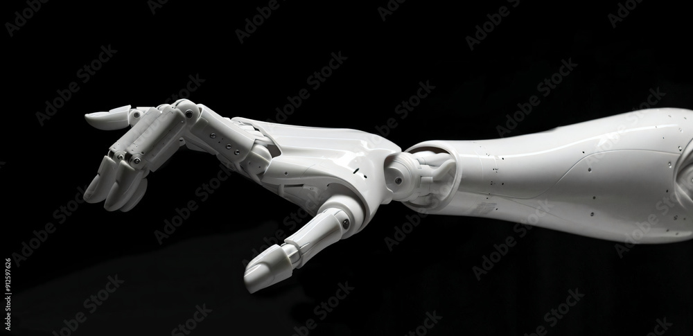 Robotic hand reaching out. Robotic hand reaching out.
