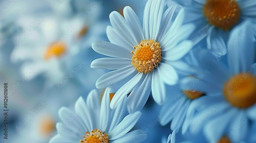 Obraz premium A stunning vibrant blue flower fresh blossom with soft blur background tranquility