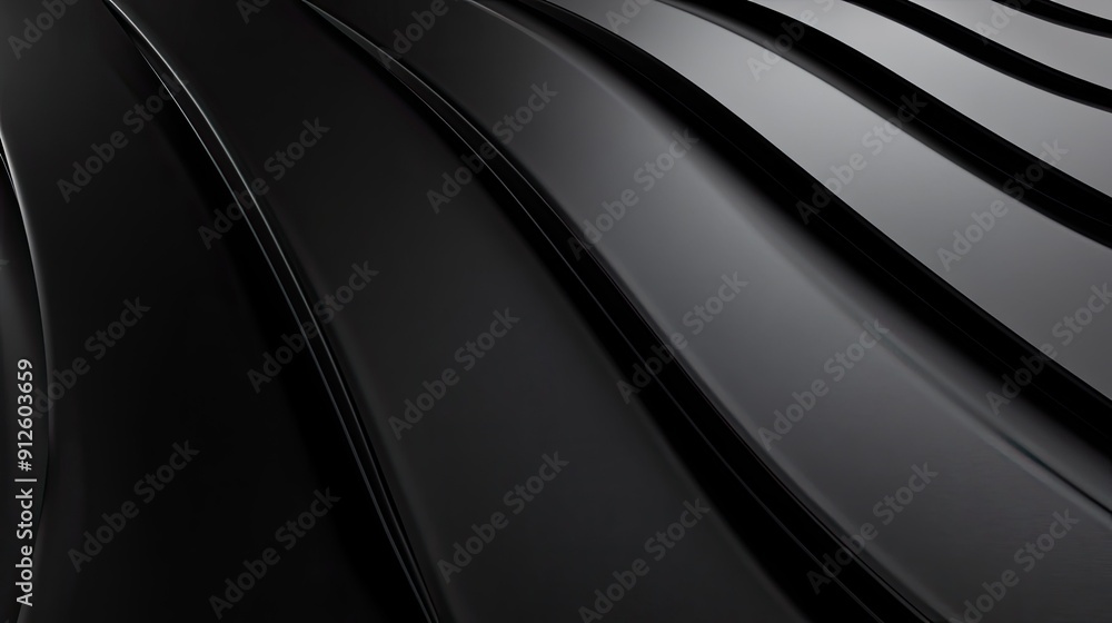 Fototapeta premium Minimalist 3D black background with clean surfaces and soft shadows, ideal for sleek and modern designs.