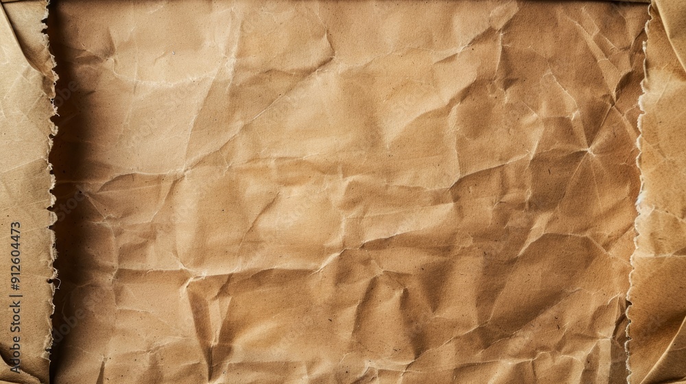 Fototapeta premium crumpled brown paper bag background texture
