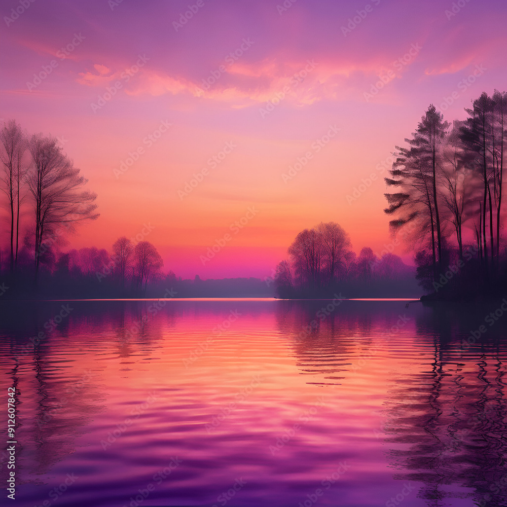 Obraz premium sunset lake 002