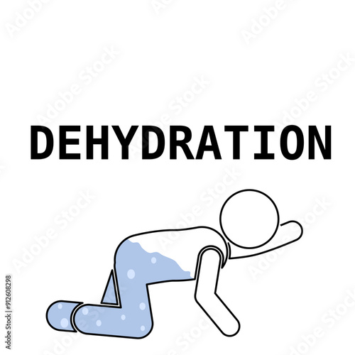 Dehydration takes its toll on this exhausted stick figure.