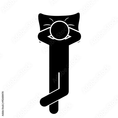 illustration of a stick figure daydreaming and lying down