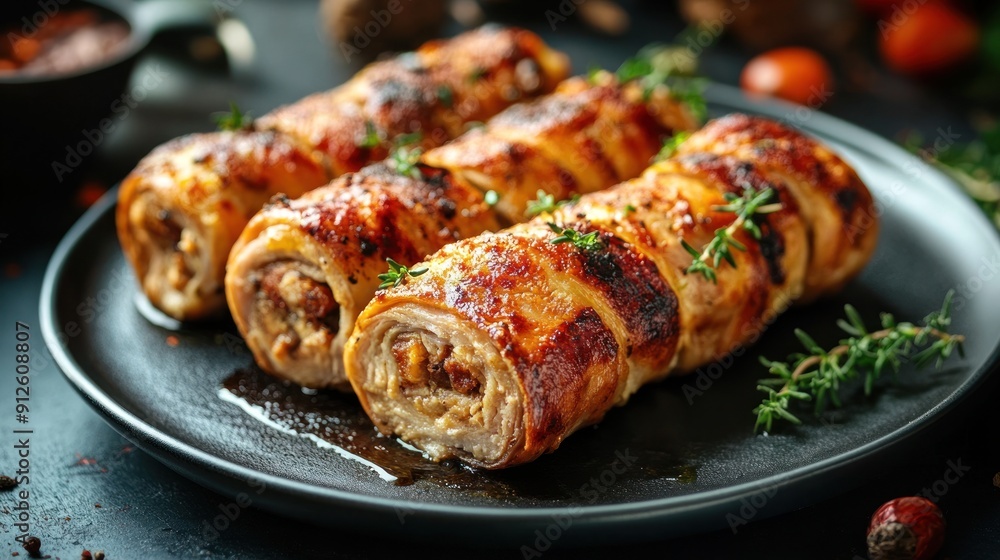 Grilled Chicken Roulade with Thyme Grilled Chicken Roulade with Thyme