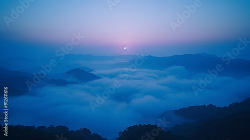 Wallpaper Mural Milky way over mountains in fog at night in autumn. Torontodigital.ca