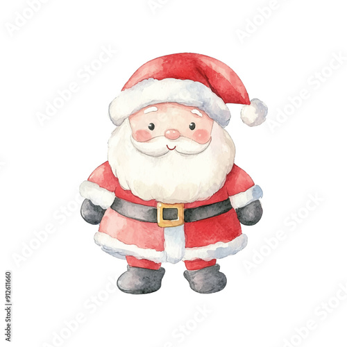 cute santa claus watercolor illustration