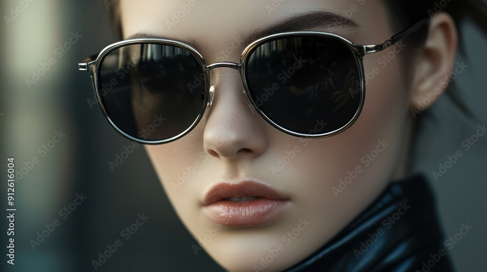 Close-Up Portrait of a Woman Wearing Sunglasses Close-Up Portrait of a Woman Wearing Sunglasses