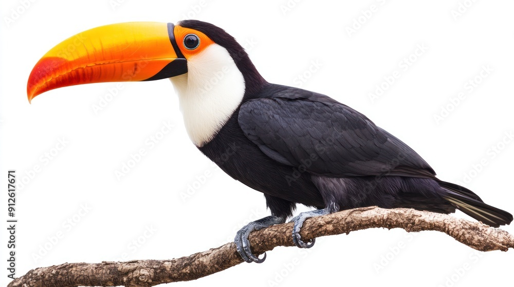 Naklejka premium A Toucan Perched on a Branch