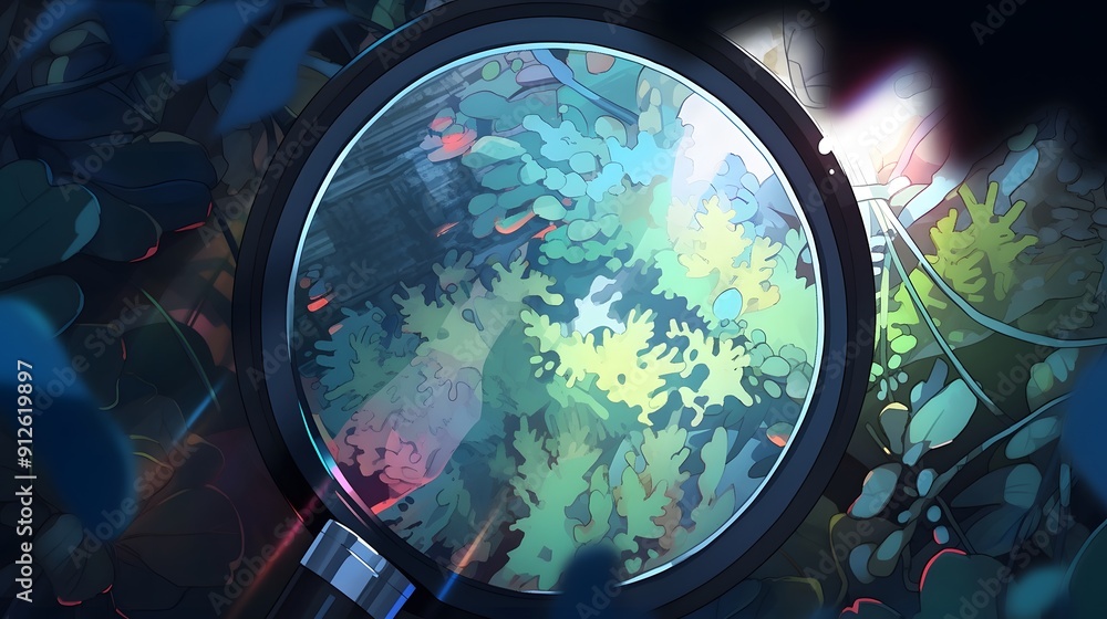 Magnifying Glass On Nature Abstract. Magnifying Glass On Nature Abstract.