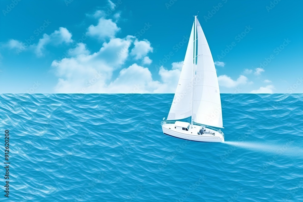 Obraz premium sailboat on the sea made by midjourney