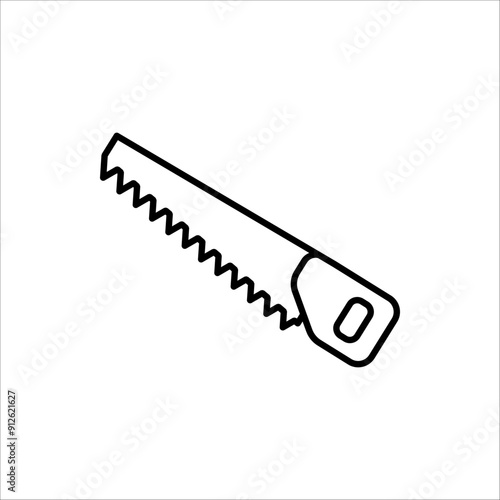 Saw icon. One of the carpentry tools. Vector illustration on white background.