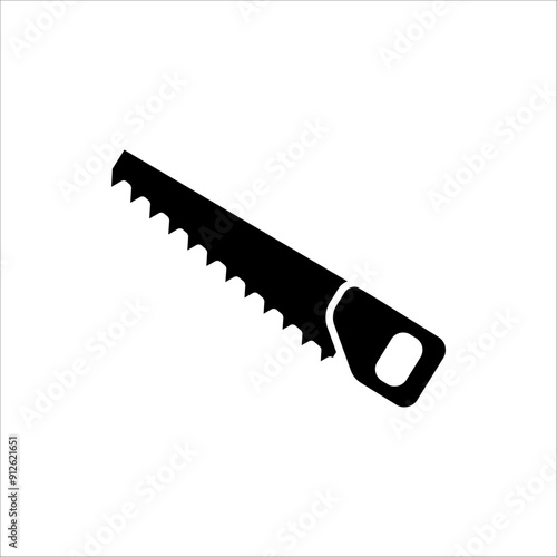 Saw icon. One of the carpentry tools. Vector illustration on white background.