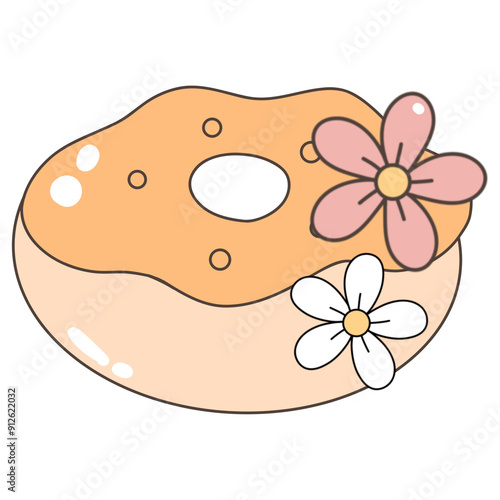 Groovy Thanksgiving pumpkin  donut 