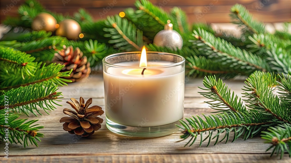 Natural soy candle with tree ornament , soy candle, natural, eco-friendly, Christmas tree, holiday, festive, decoration Natural soy candle with tree ornament , soy candle, natural, eco-friendly, Christmas tree, holiday, festive, decoration