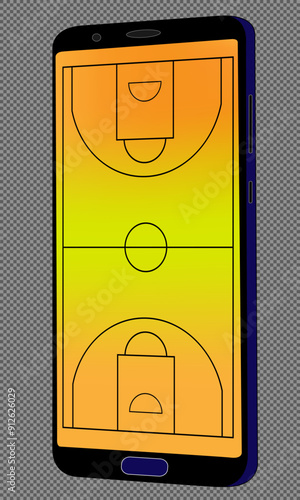 190_Basketball field on phone копия