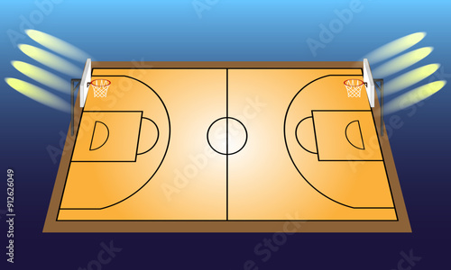 192_Basketball field 3D shine