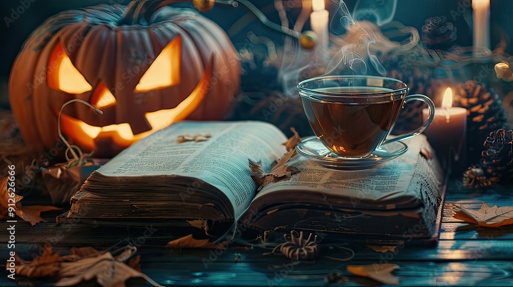 halloween still life with pumpkin halloween still life with pumpkin