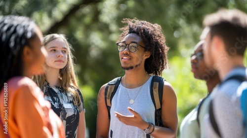 Exploring Campus Diversity: Students Enjoying a Tour led by Knowledgeable Ambassador