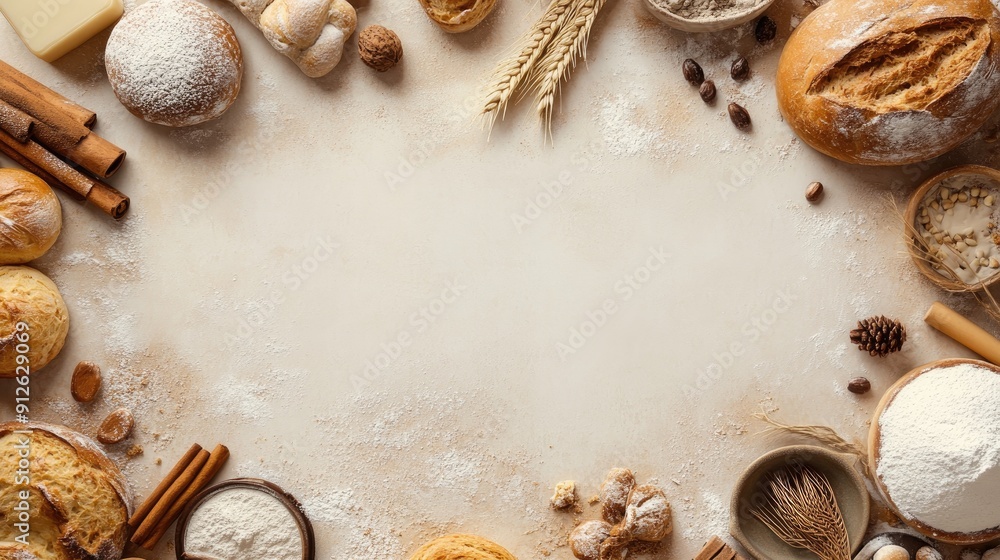 Bakery frame border background for banner with copy space Bakery frame border background for banner with copy space