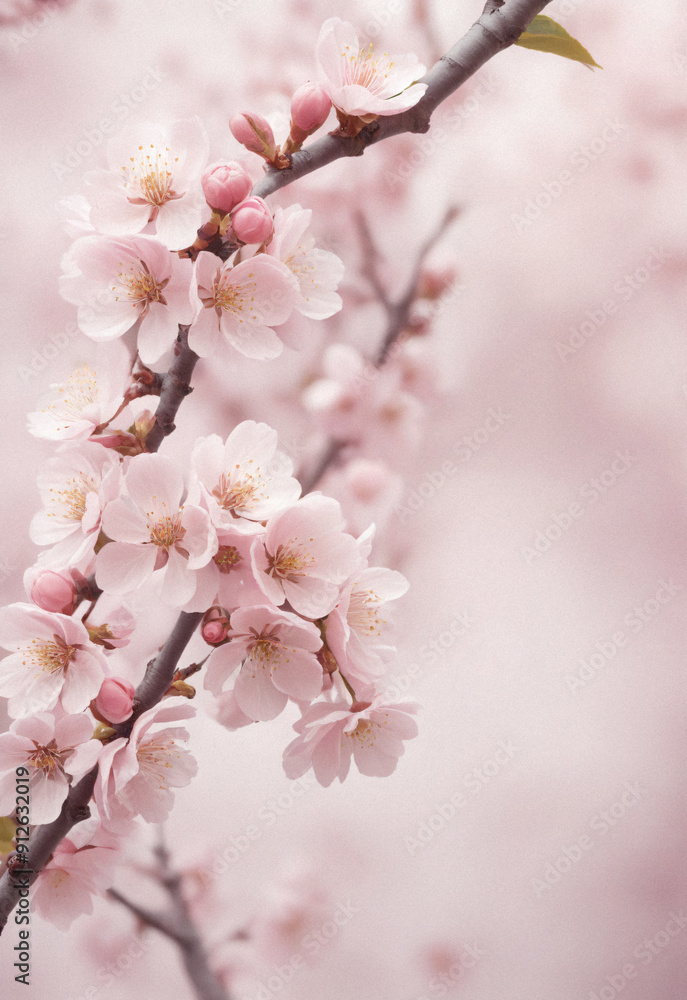 Sakura. Branches with pink flowers on a plain background for publications. Sakura. Branches with pink flowers on a plain background for publications.