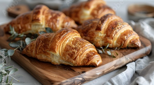 Delicious Croissant: Freshly Baked Breakfast at a Café