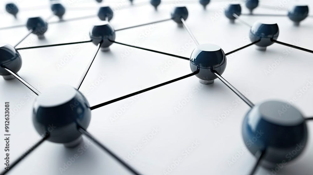Abstract connection concept with blue nodes and lines, representing network systems and modern technology backgrounds. Abstract connection concept with blue nodes and lines, representing network systems and modern technology backgrounds.