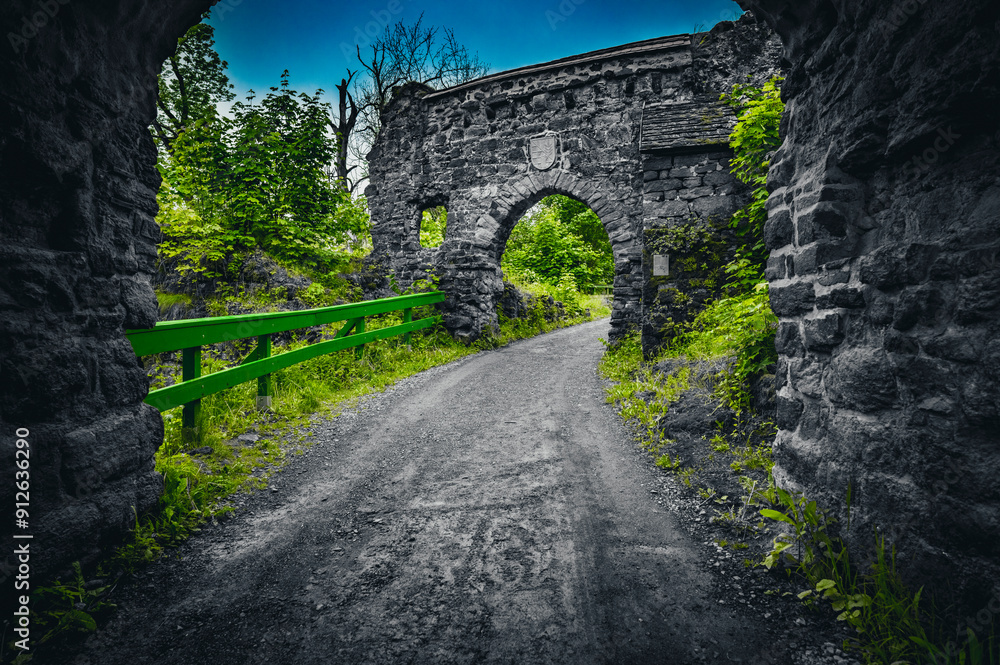 The abandoned castle ruin. The abandoned castle ruin.