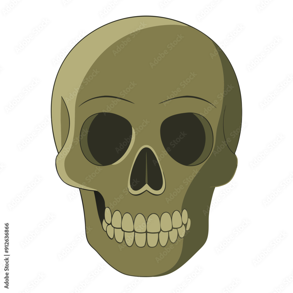 Kawaii Vector Illustration of Skull for Autumn and Halloween. Cute Design in Green, Colors on Transparent Background. Playful and Spooky Element in a Whimsical Halloween Theme. Kawaii Vector Illustration of Skull for Autumn and Halloween. Cute Design in Green, Colors on Transparent Background. Playful and Spooky Element in a Whimsical Halloween Theme.