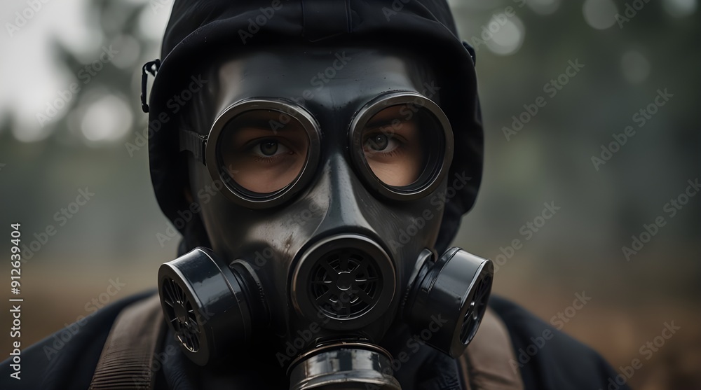 A person wearing a gas mask with a hood over their head.generative.ai
A person wearing a gas mask with a hood over their head.generative.ai