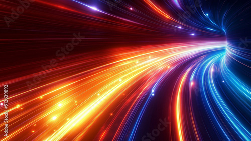 Colorful abstract light lines on a dynamic background