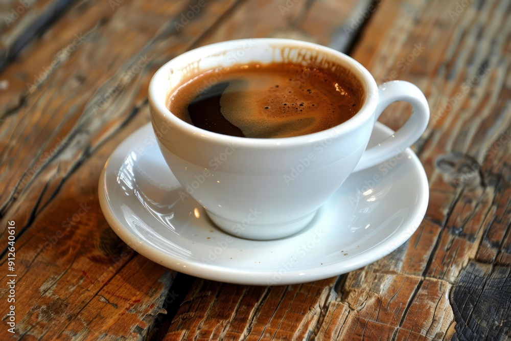 Steaming cup of coffee sits on a rustic wooden table, inviting you to enjoy a moment of relaxation Steaming cup of coffee sits on a rustic wooden table, inviting you to enjoy a moment of relaxation