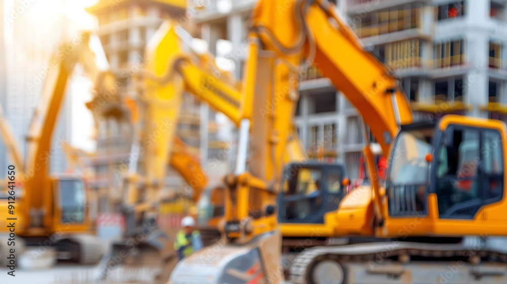 Generator powering construction equipment at a job site, urban development background Strong and durable, efficient and essential, construction power Generator powering construction equipment at a job site, urban development background Strong and durable, efficient and essential, construction power