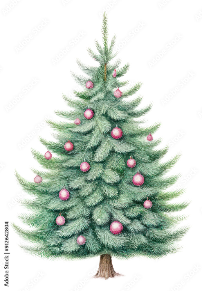 Fototapeta premium PNG Christmas tree pine decoration drawing.