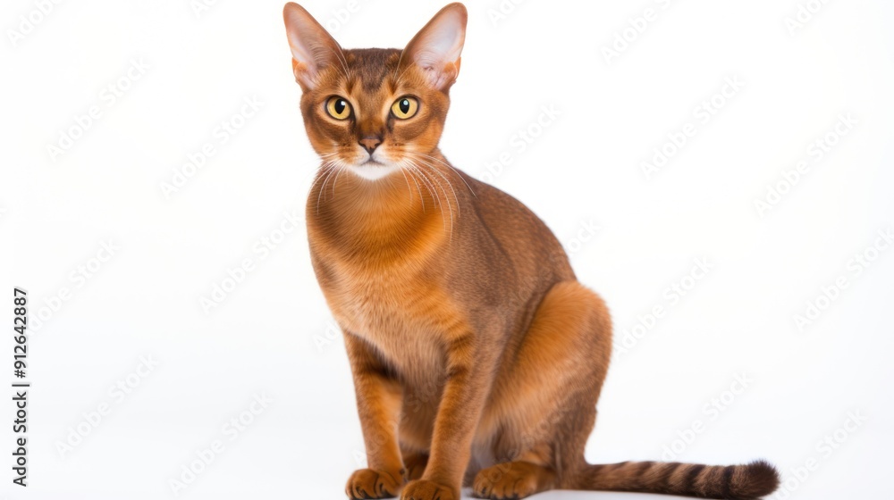 Fototapeta premium Portrait of a Abbyssinian cat on a white background